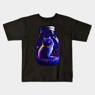 Galaxy environment capturing A whimsical, a small kitty Kids T-Shirt